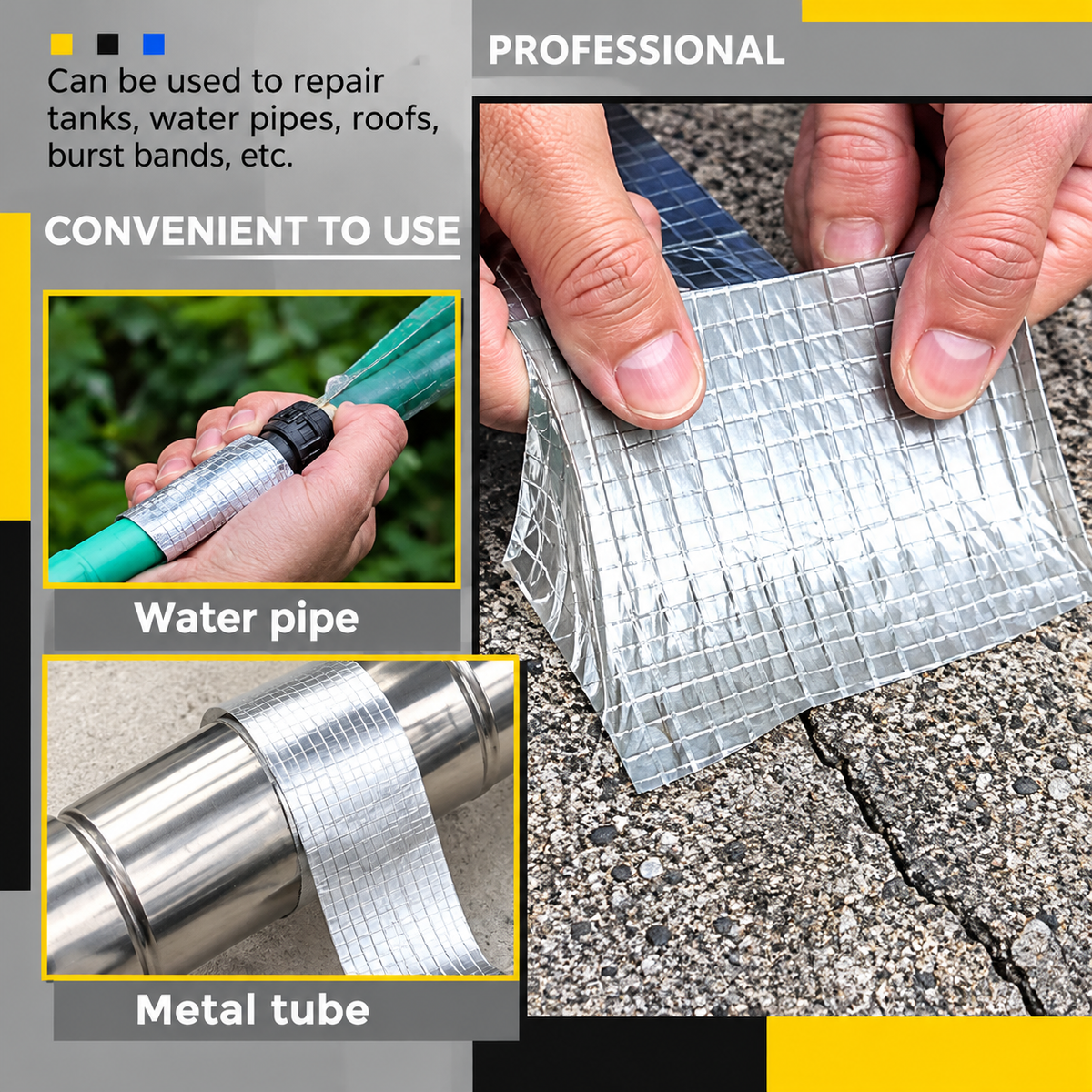 Aluminum Foil Butyl Self Adhesive Waterproof Tape (5 Meter)